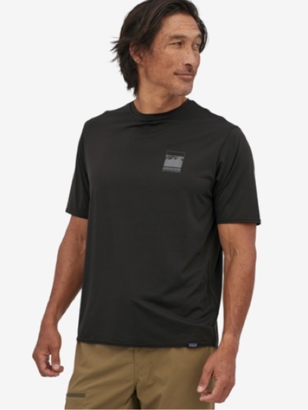 Patagonia Men’s Capilene® Cool Daily Graphic Shirt Alpine Icon Black Sz XS